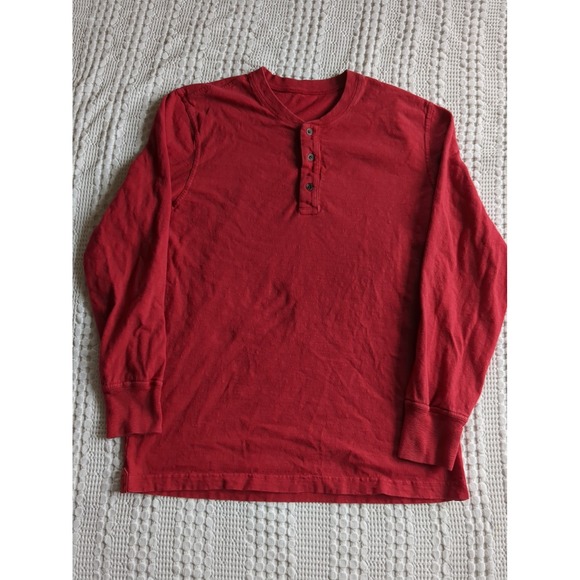 American Giant Other - American Giant Henley Red Long Sleeve Pullover Men's Sz Large See Measurements